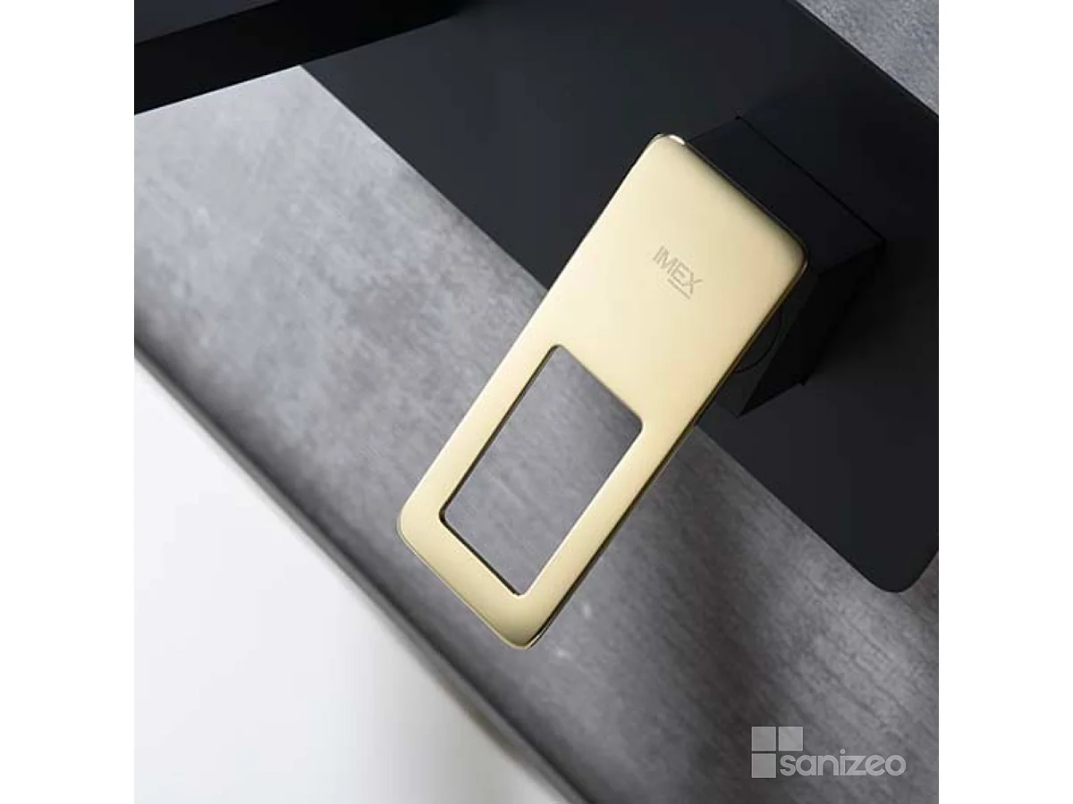 Mitigeur Lavabo Encastré Salle de Bain noir/or – Bec Haut Anti-Calcaire – Design Moderne - SUECIA IMEX