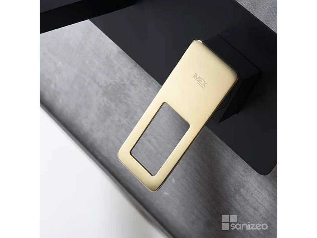 Mitigeur Lavabo Encastré Salle de Bain noir/or – Bec Haut Anti-Calcaire – Design Moderne - SUECIA IMEX