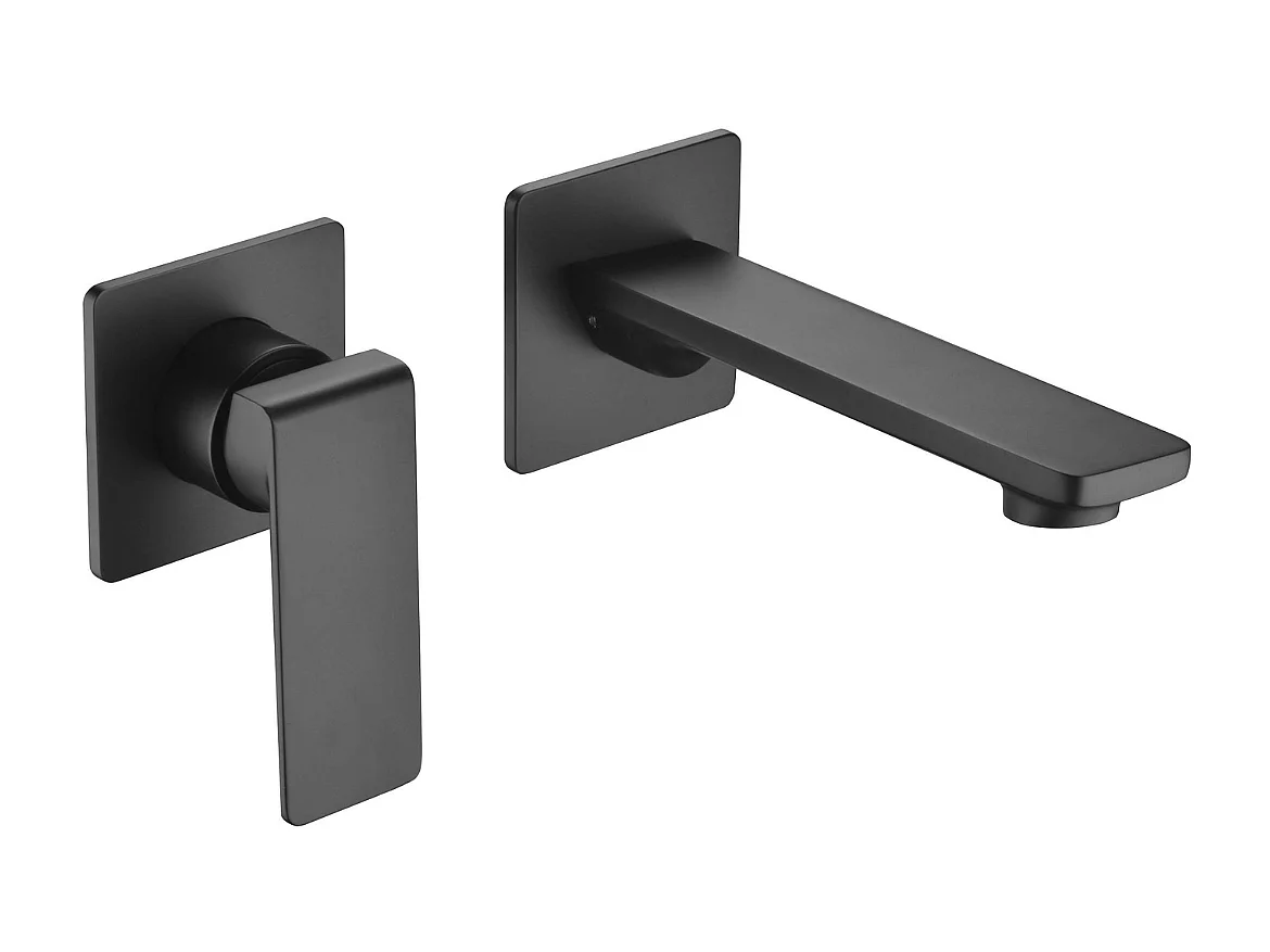 Mitigeur Lavabo Encastré Salle de Bain noir mat – Anti-Calcaire – Design moderne - FIYI IMEX