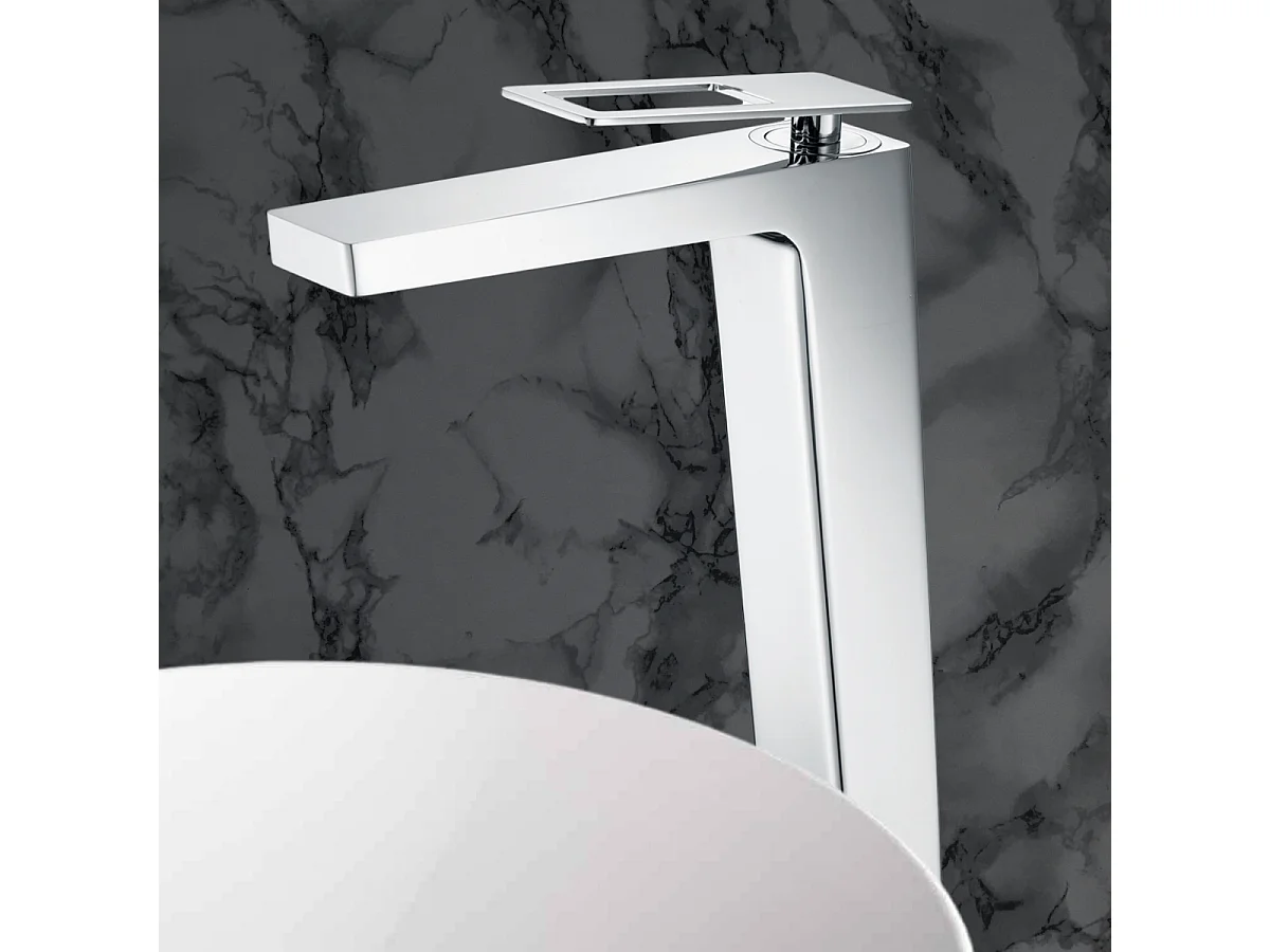 Mitigeur Lavabo Salle de Bain chromé – Bec Haut Anti-Calcaire – Design moderne - SUECIA IMEX