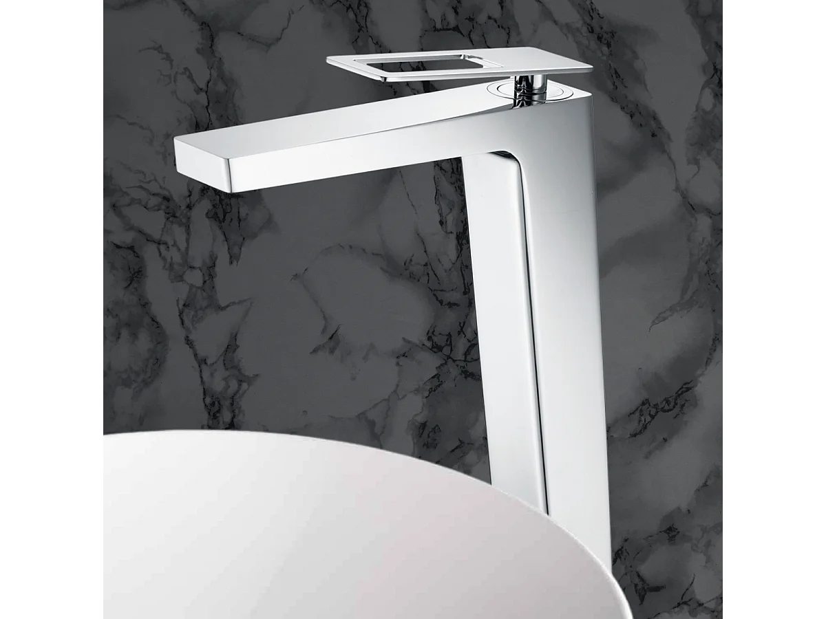 Mitigeur Lavabo Salle de Bain chromé – Bec Haut Anti-Calcaire – Design moderne - SUECIA IMEX