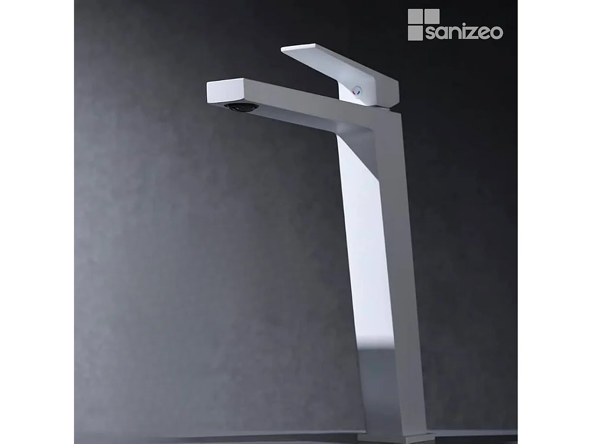 Mitigeur Lavabo Salle de Bain blanc mat – Bec Haut Anti-Calcaire – Design moderne - ART IMEX