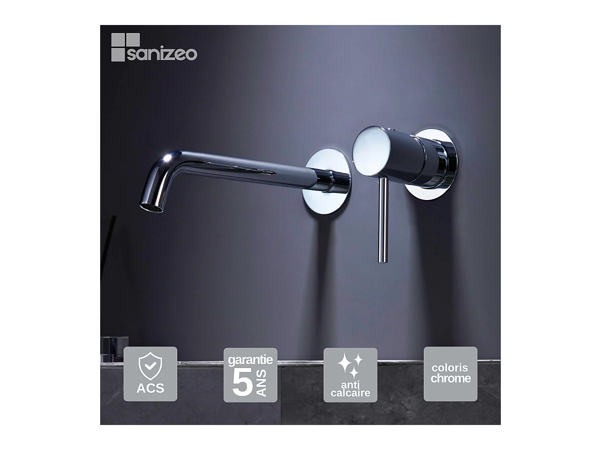 Robinet Mitigeur de Lavabo Encastré Anti-Calcaire Chrome IMEX MONZA GLM039