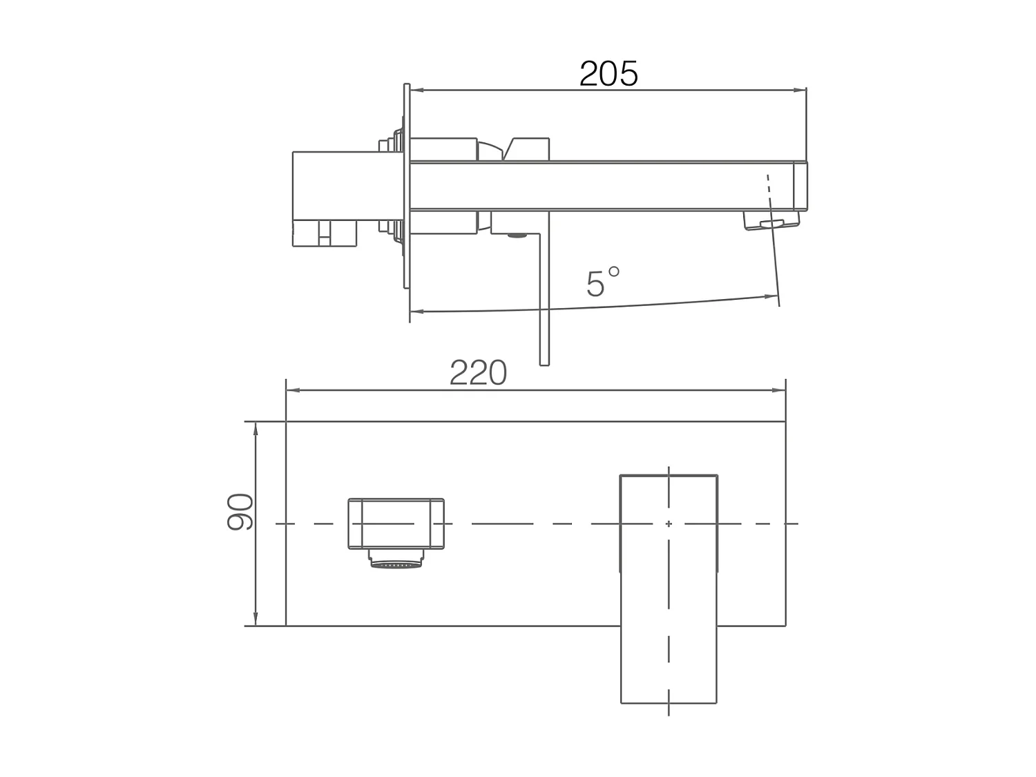 Mitigeur Lavabo Encastré Salle de Bain chromé – Anti-Calcaire – Design moderne - SUIZA IMEX