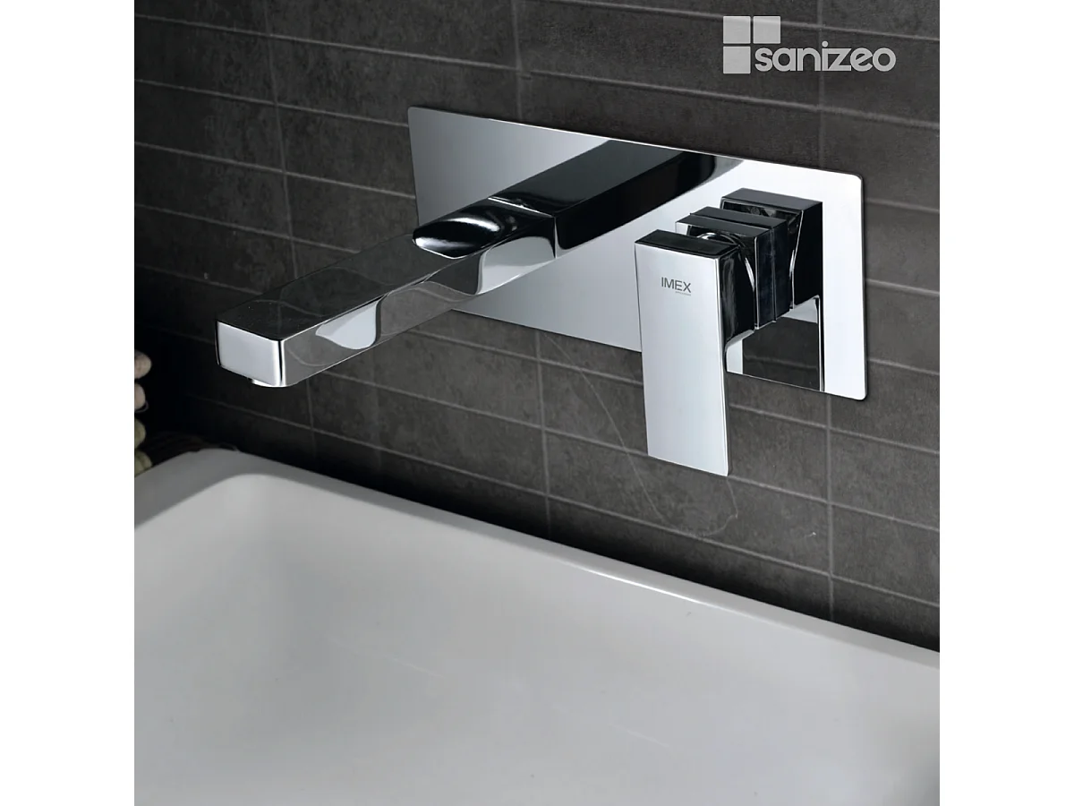 Mitigeur Lavabo Encastré Salle de Bain chromé – Anti-Calcaire – Design moderne - SUIZA IMEX