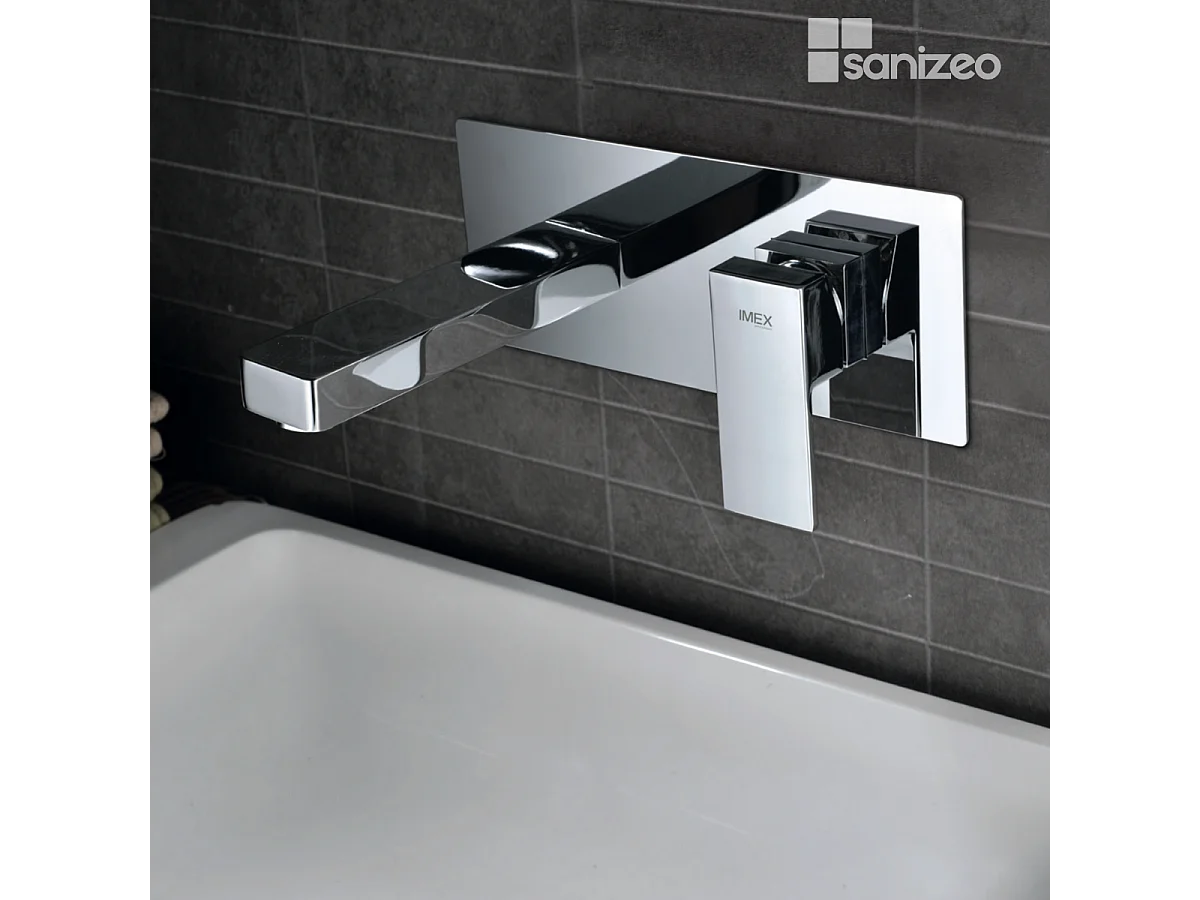 Mitigeur Lavabo Encastré Salle de Bain chromé – Anti-Calcaire – Design moderne - SUIZA IMEX