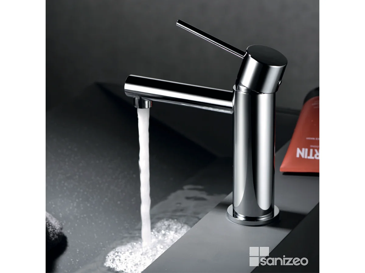 Mitigeur Lavabo Salle de Bain chromé – Bec Bas Anti-Calcaire – Design Moderne - MILOS STICK IMEX