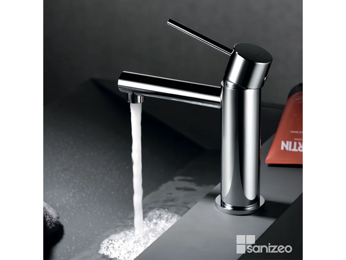 Mitigeur Lavabo Salle de Bain chromé – Bec Bas Anti-Calcaire – Design Moderne - MILOS STICK IMEX