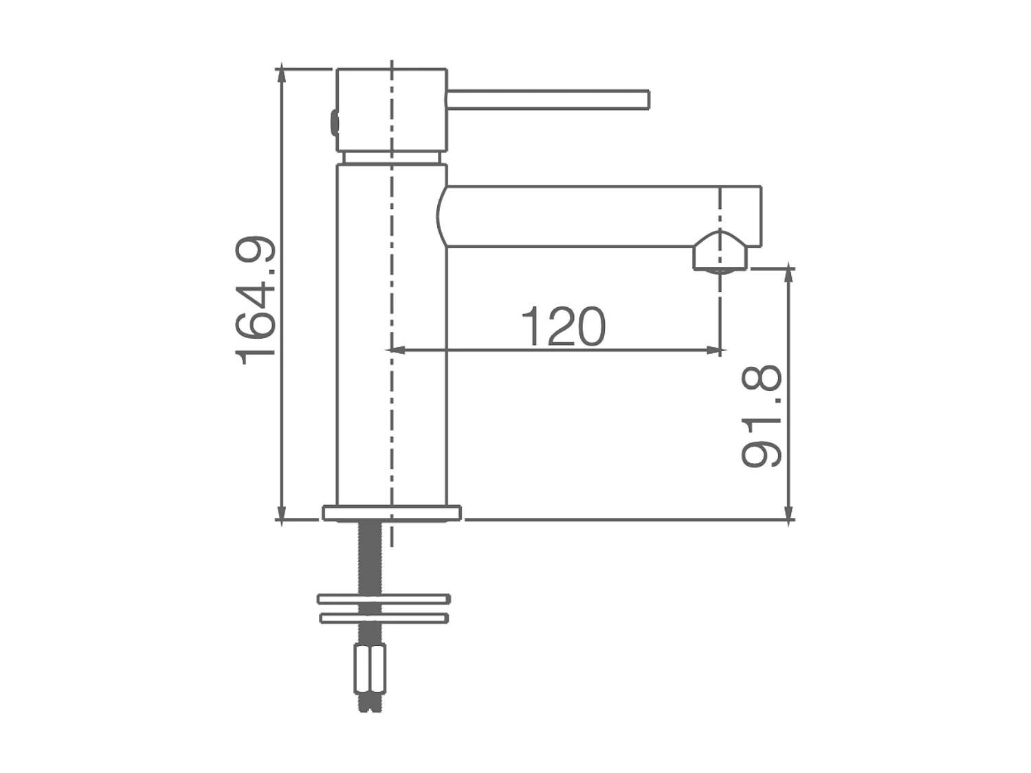 Mitigeur Lavabo Salle de Bain chromé – Bec Bas Anti-Calcaire – Design Moderne - MILOS STICK IMEX