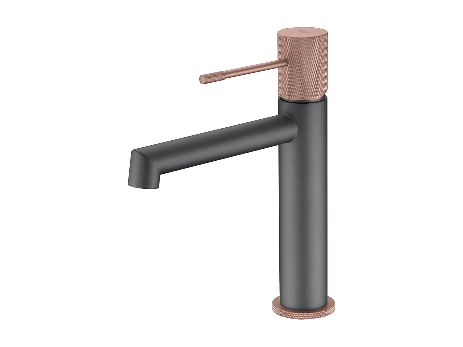 Mitigeur Lavabo Salle de Bain gris/champagne – Bec Bas Anti-Calcaire – Design Moderne - LINE IMEX