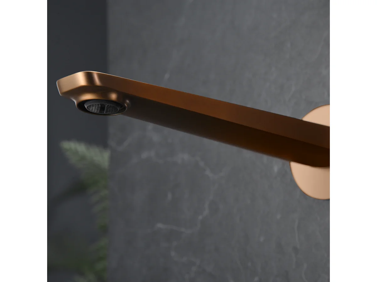 Mitigeur Lavabo Encastré Salle de Bain or rose cuivré – Anti-Calcaire – Design Moderne - NAPOLES IMEX