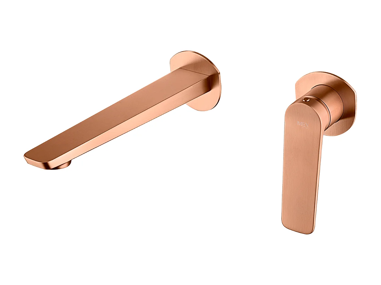Mitigeur Lavabo Encastré Salle de Bain or rose cuivré – Anti-Calcaire – Design Moderne - NAPOLES IMEX
