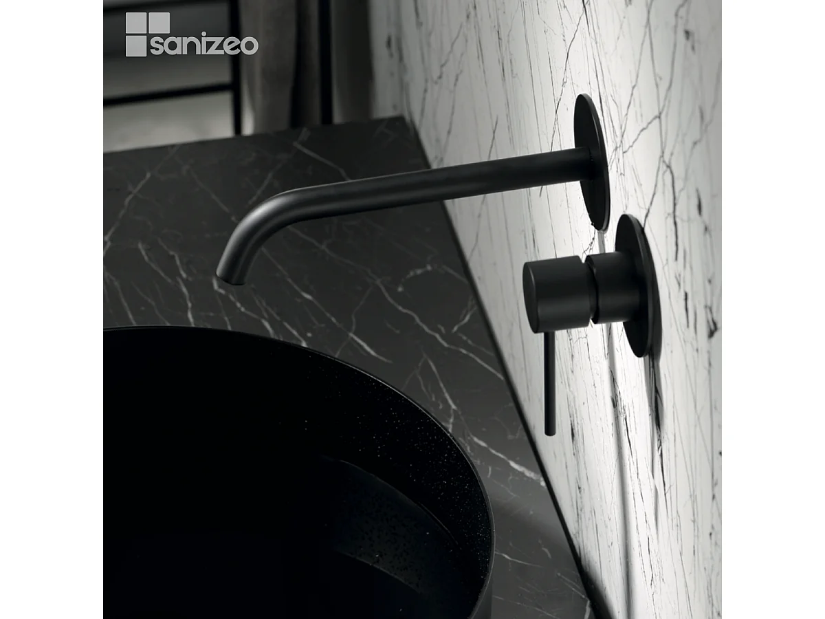 Mitigeur Lavabo Encastré Salle de Bain noir mat – Anti-Calcaire – Design moderne - MILOS IMEX