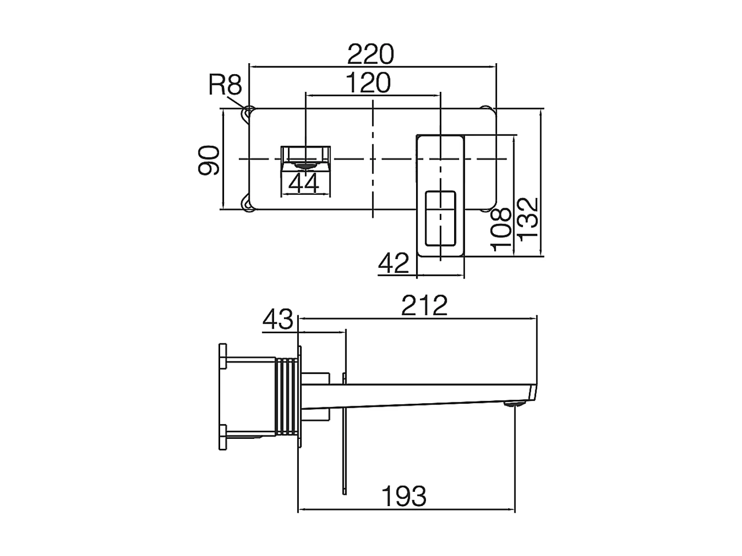 Mitigeur Lavabo Encastré Salle de Bain noir mat – Bec Haut Anti-Calcaire – Design Moderne - SUECIA IMEX