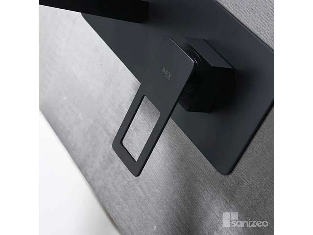 Mitigeur Lavabo Encastré Salle de Bain noir mat – Bec Haut Anti-Calcaire – Design Moderne - SUECIA IMEX