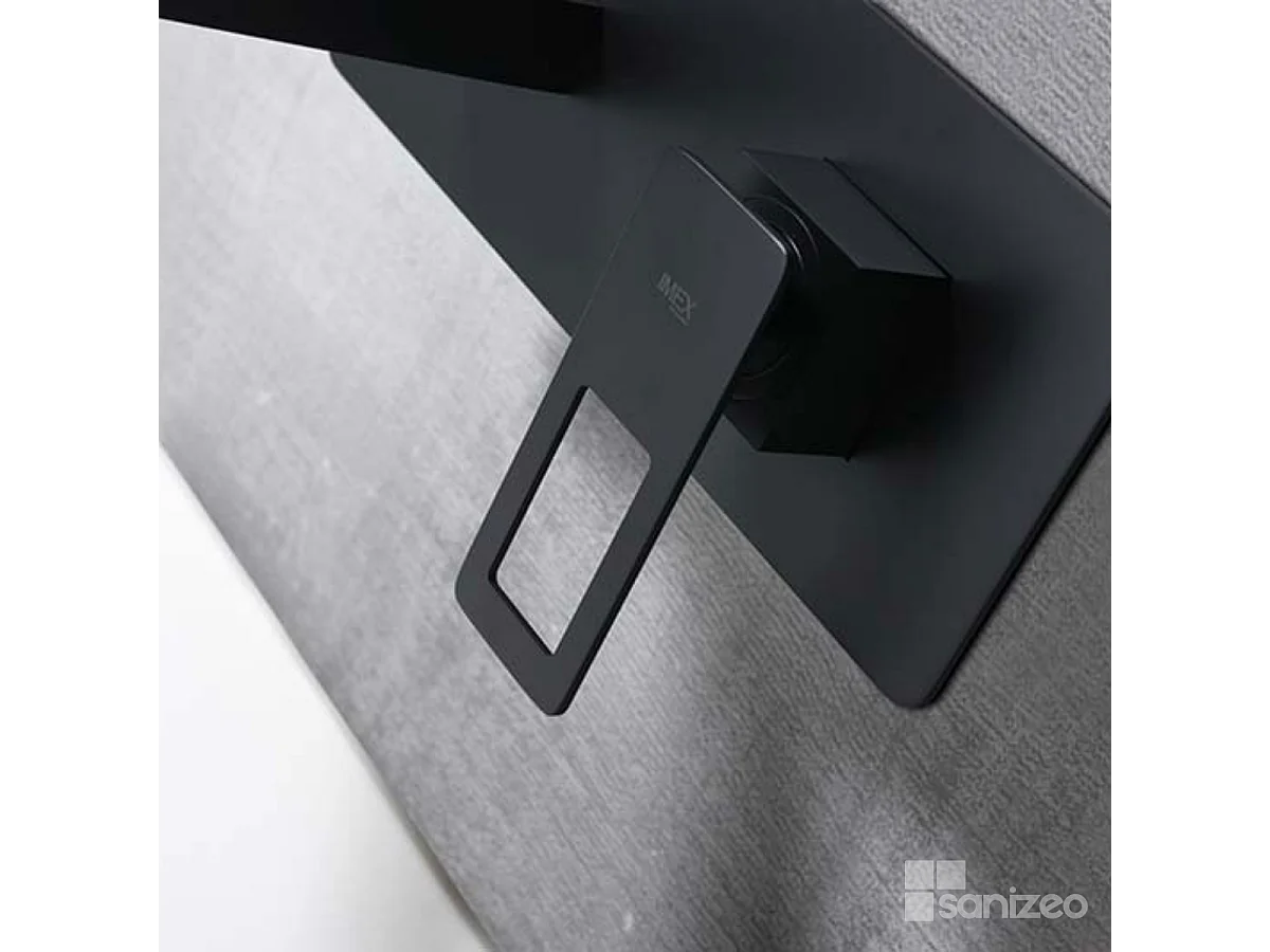 Mitigeur Lavabo Encastré Salle de Bain noir mat – Bec Haut Anti-Calcaire – Design Moderne - SUECIA IMEX