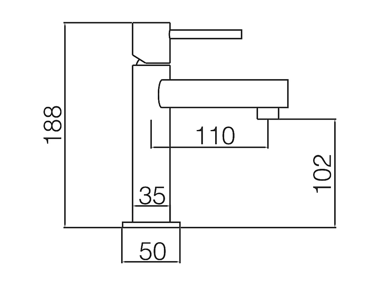 Robinet Mitgeur de Lavabo Bec Bas en Acier Inoxydable Intérieur / Extérieur IMEX MOSCU BDK034-1