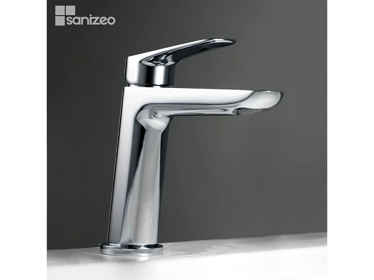 Mitigeur Lavabo Salle de Bain chromé – Bec Bas Anti-Calcaire – Design moderne - BELGICA IMEX