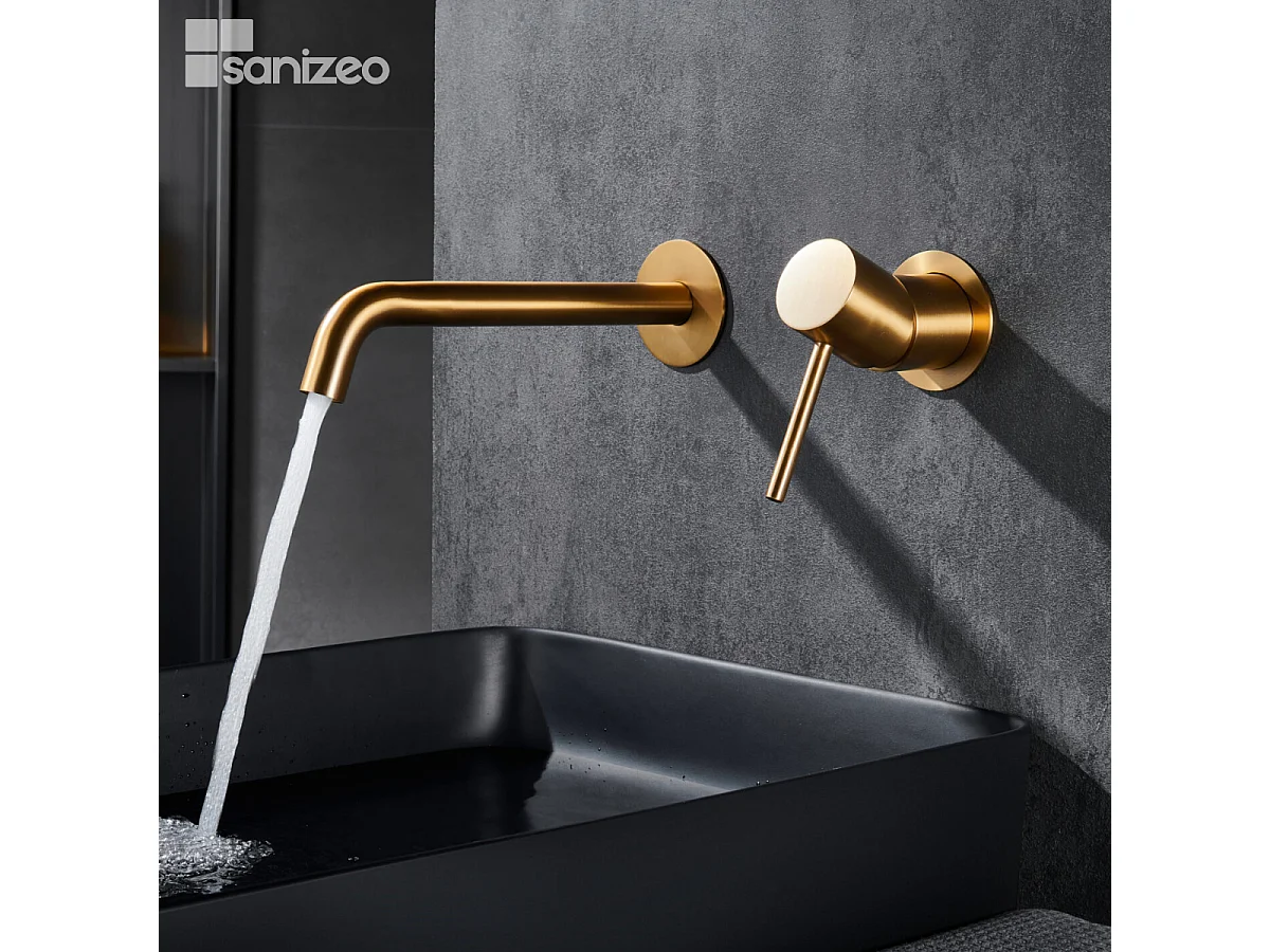 Robinet Mitigeur de Lavabo Encastré Anti-Calcaire Or Brossé IMEX MONZA GLM039/OC