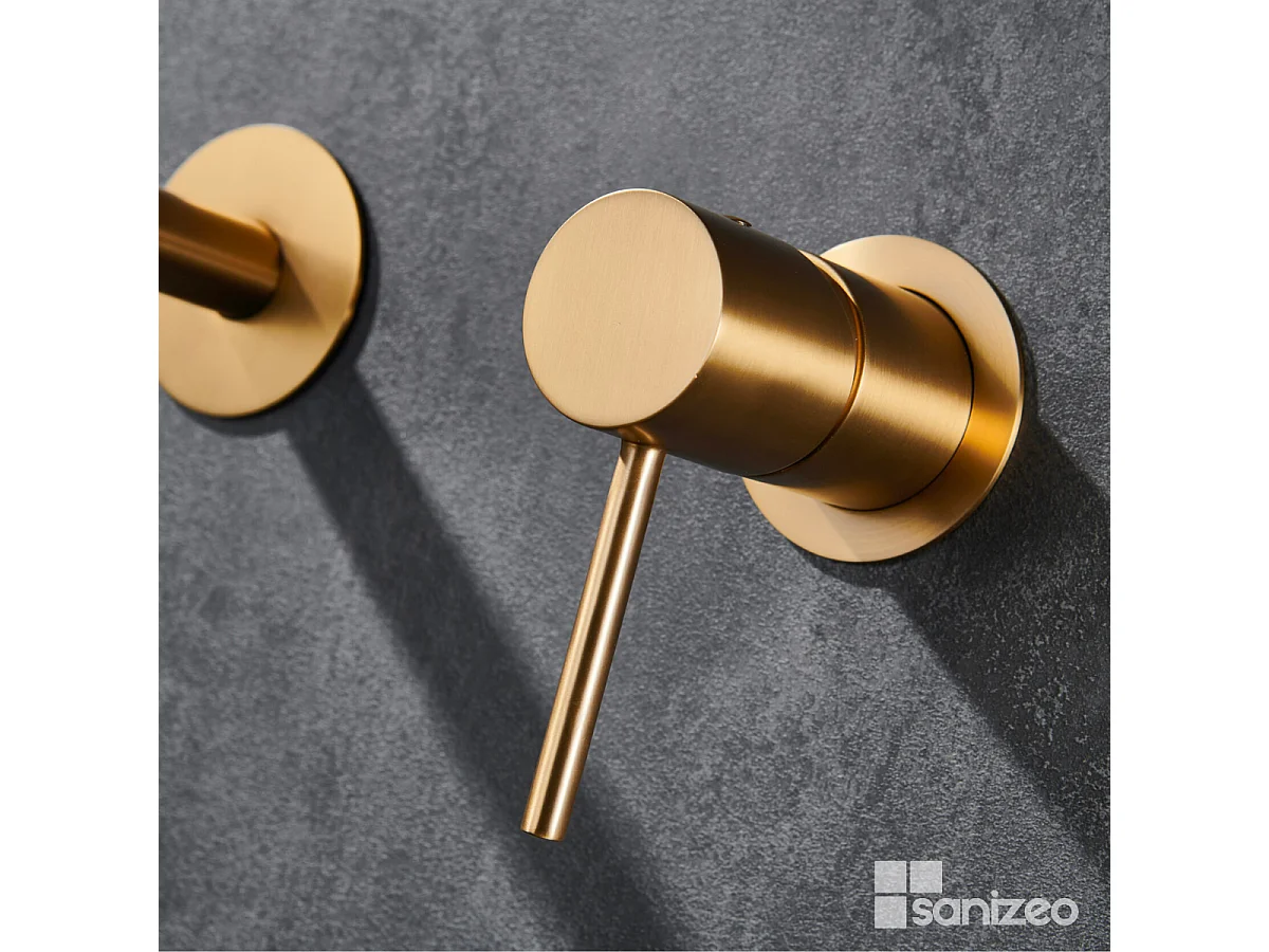 Robinet Mitigeur de Lavabo Encastré Anti-Calcaire Or Brossé IMEX MONZA GLM039/OC