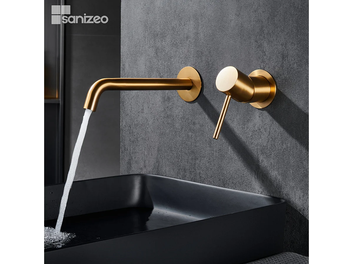 Robinet Mitigeur de Lavabo Encastré Anti-Calcaire Or Brossé IMEX MONZA GLM039/OC