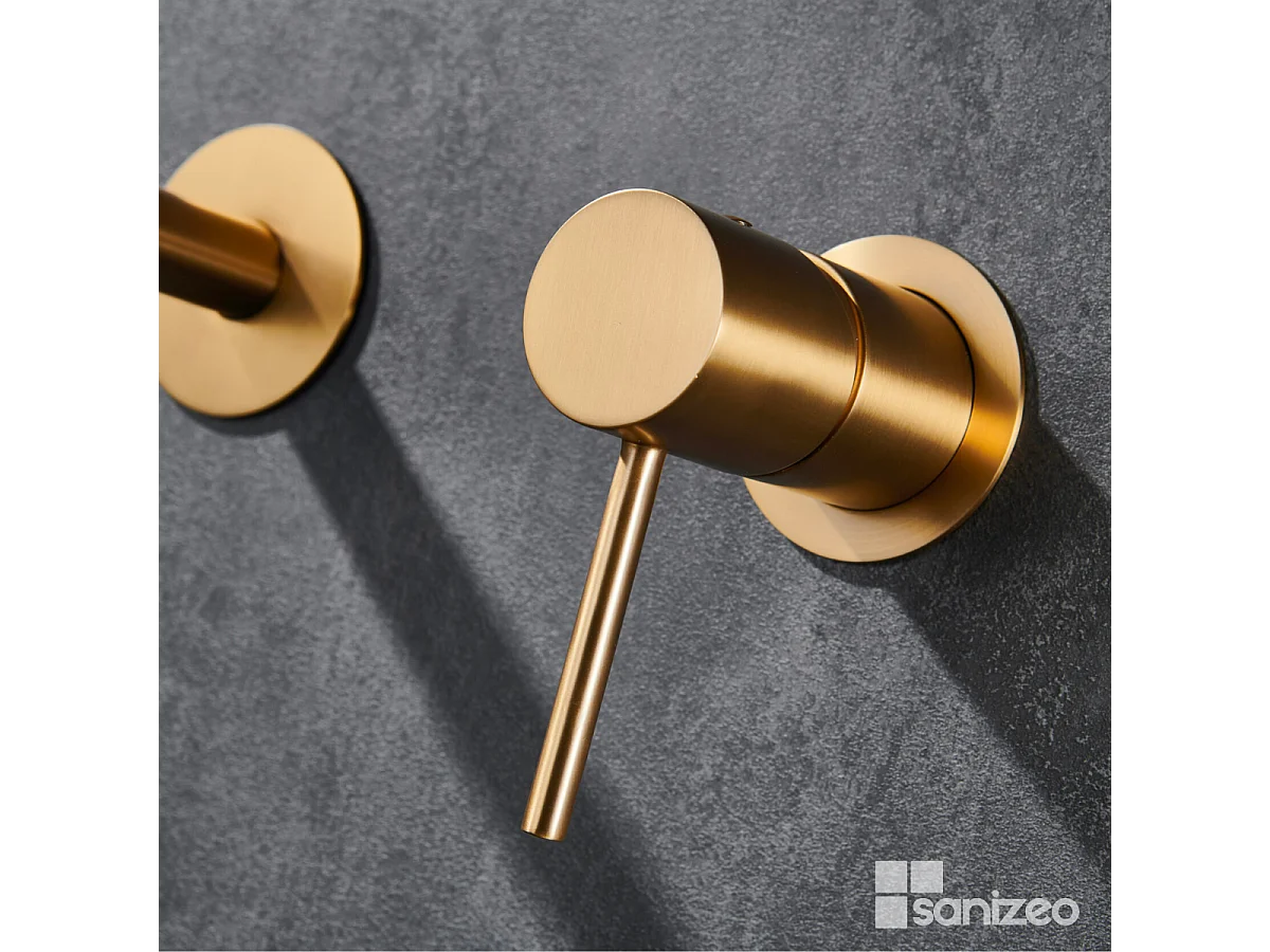 Robinet Mitigeur de Lavabo Encastré Anti-Calcaire Or Brossé IMEX MONZA GLM039/OC