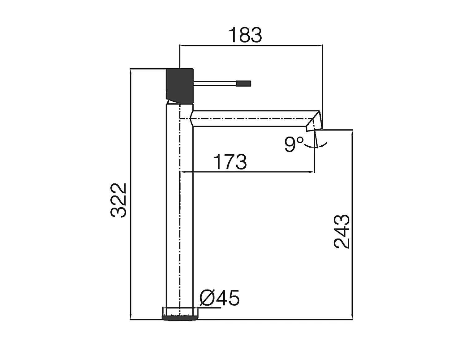 Mitigeur Lavabo Salle de Bain or brossé – Bec Haut Anti-Calcaire – Design moderne - LINE IMEX