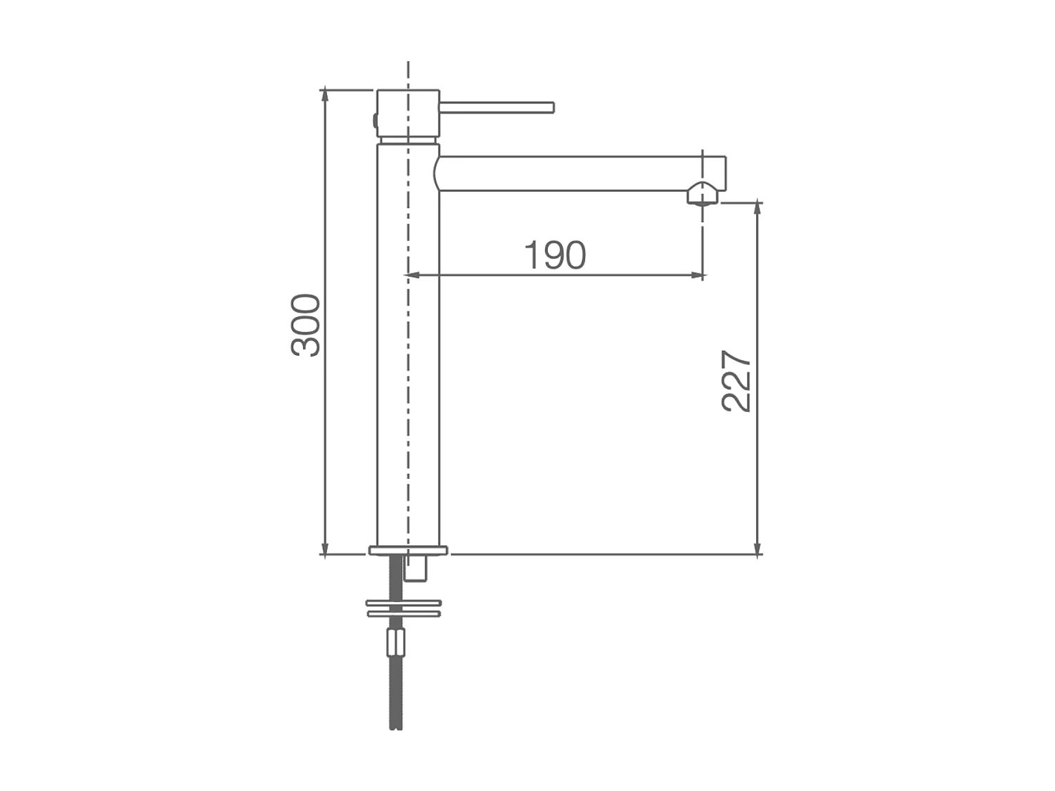 Mitigeur Lavabo Salle de Bain chromé – Bec Haut Anti-Calcaire – Design Moderne - MILOS STICK IMEX