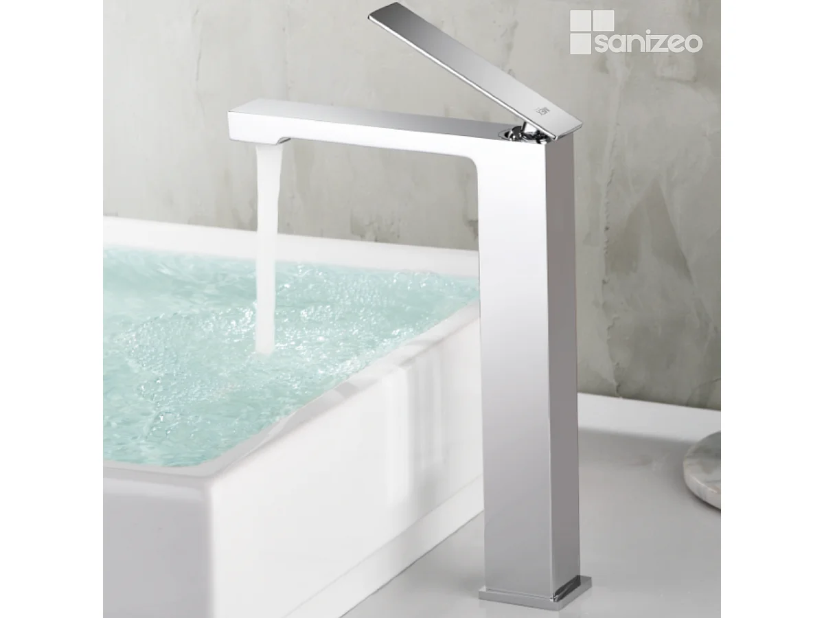 Mitigeur Lavabo Salle de Bain chromé – Bec Haut Anti-Calcaire – Design moderne - PISA IMEX
