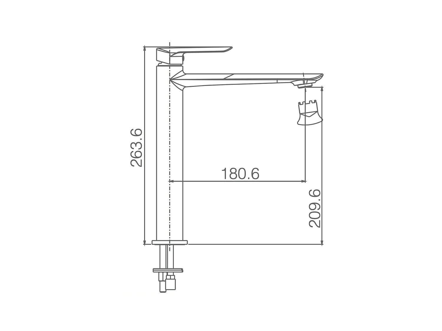 Mitigeur Lavabo Salle de Bain nickel brossé – Bec Haut Anti-Calcaire – Design moderne - URAL IMEX