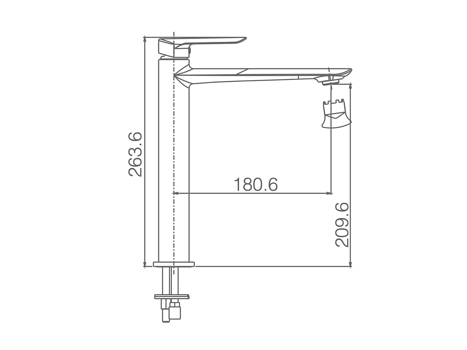Mitigeur Lavabo Salle de Bain nickel brossé – Bec Haut Anti-Calcaire – Design moderne - URAL IMEX