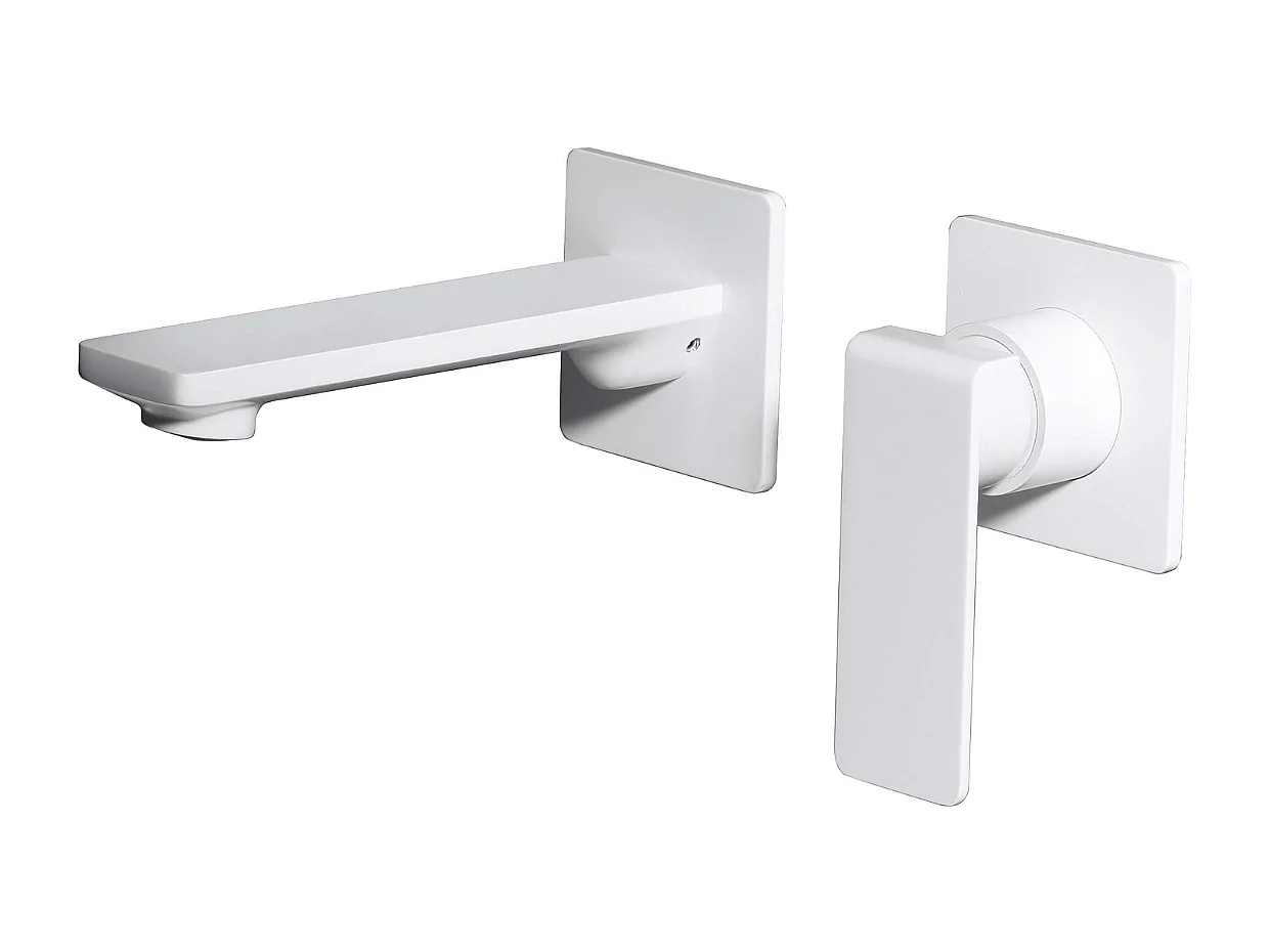 Mitigeur Lavabo Encastré Salle de Bain blanc mat – Anti-Calcaire – Design moderne - FIYI IMEX