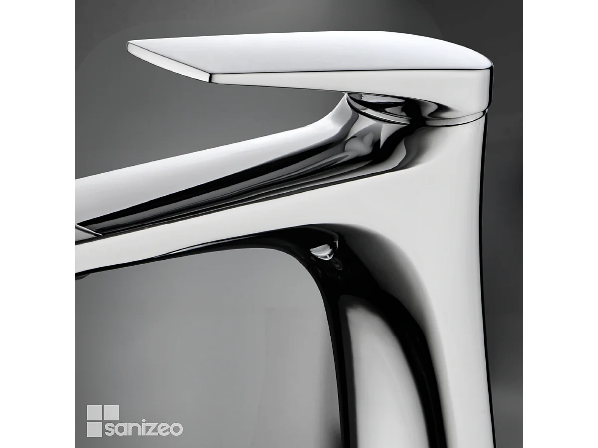 Mitigeur Lavabo Salle de Bain chromé – Bec Bas Anti-Calcaire – Design moderne - DELOS IMEX