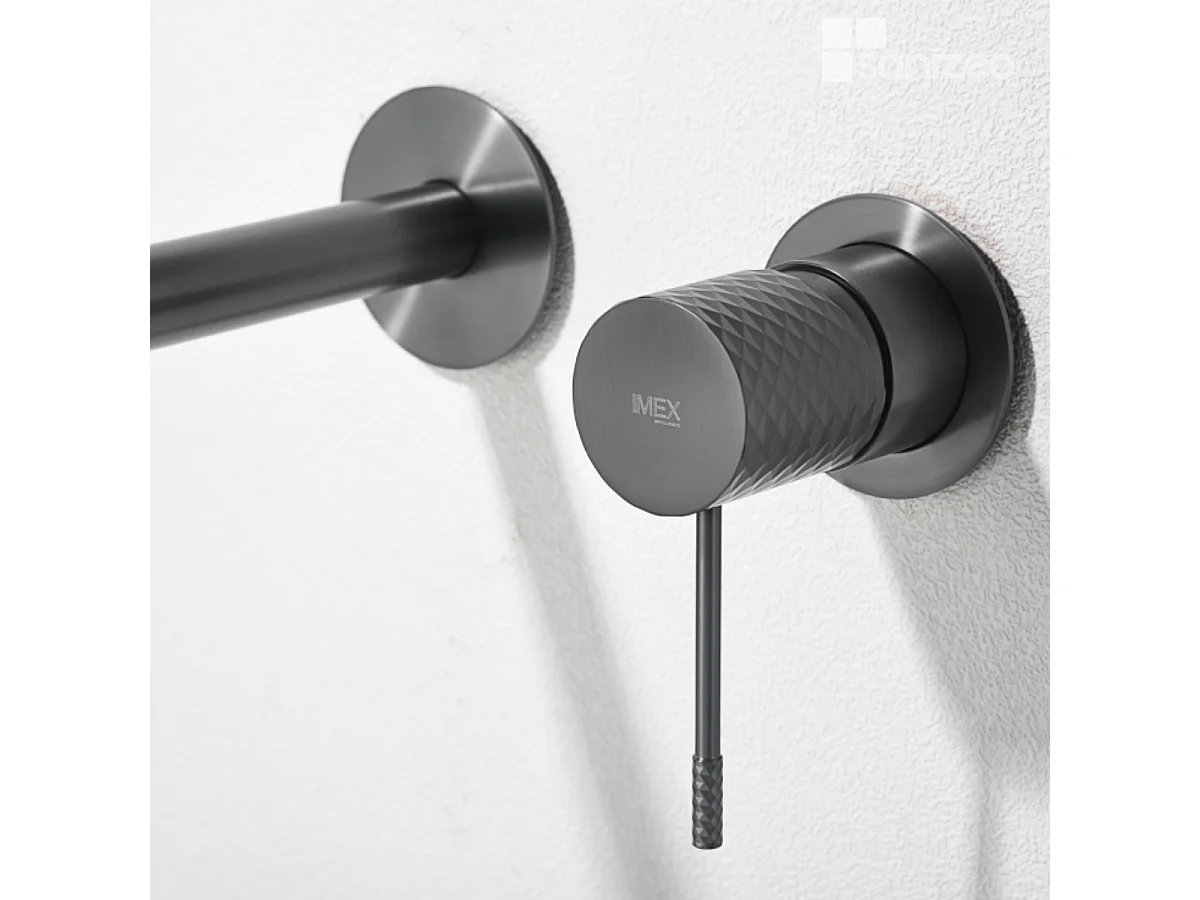 Mitigeur Lavabo Encastré Salle de Bain noir métal – Anti-Calcaire – Design Moderne - GENOVA IMEX