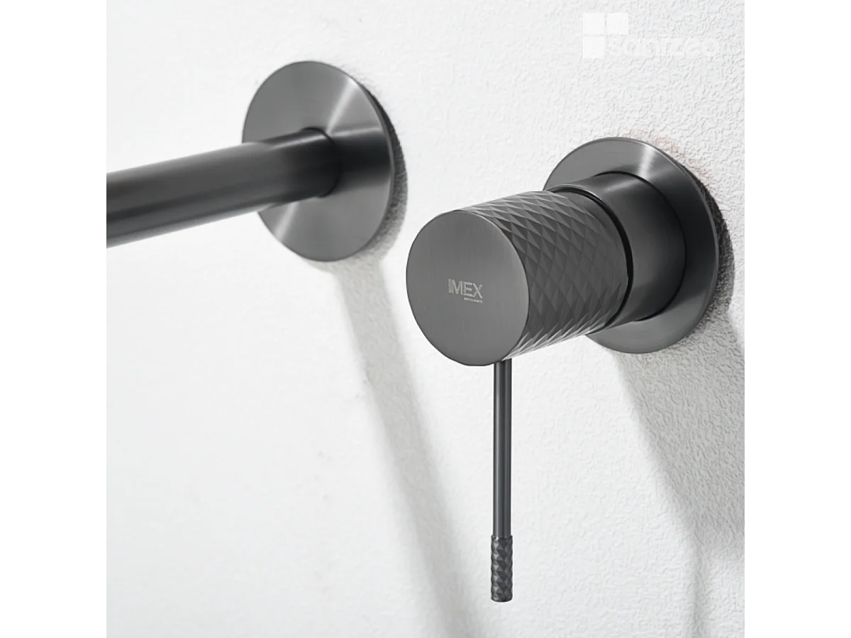 Mitigeur Lavabo Encastré Salle de Bain noir métal – Anti-Calcaire – Design Moderne - GENOVA IMEX