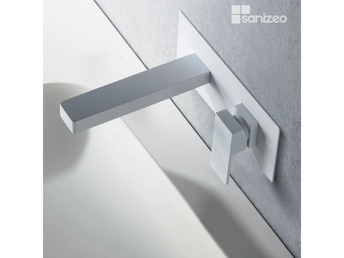 Mitigeur Lavabo Encastré Salle de Bain blanc mat – Anti-Calcaire – Design moderne - SUIZA IMEX