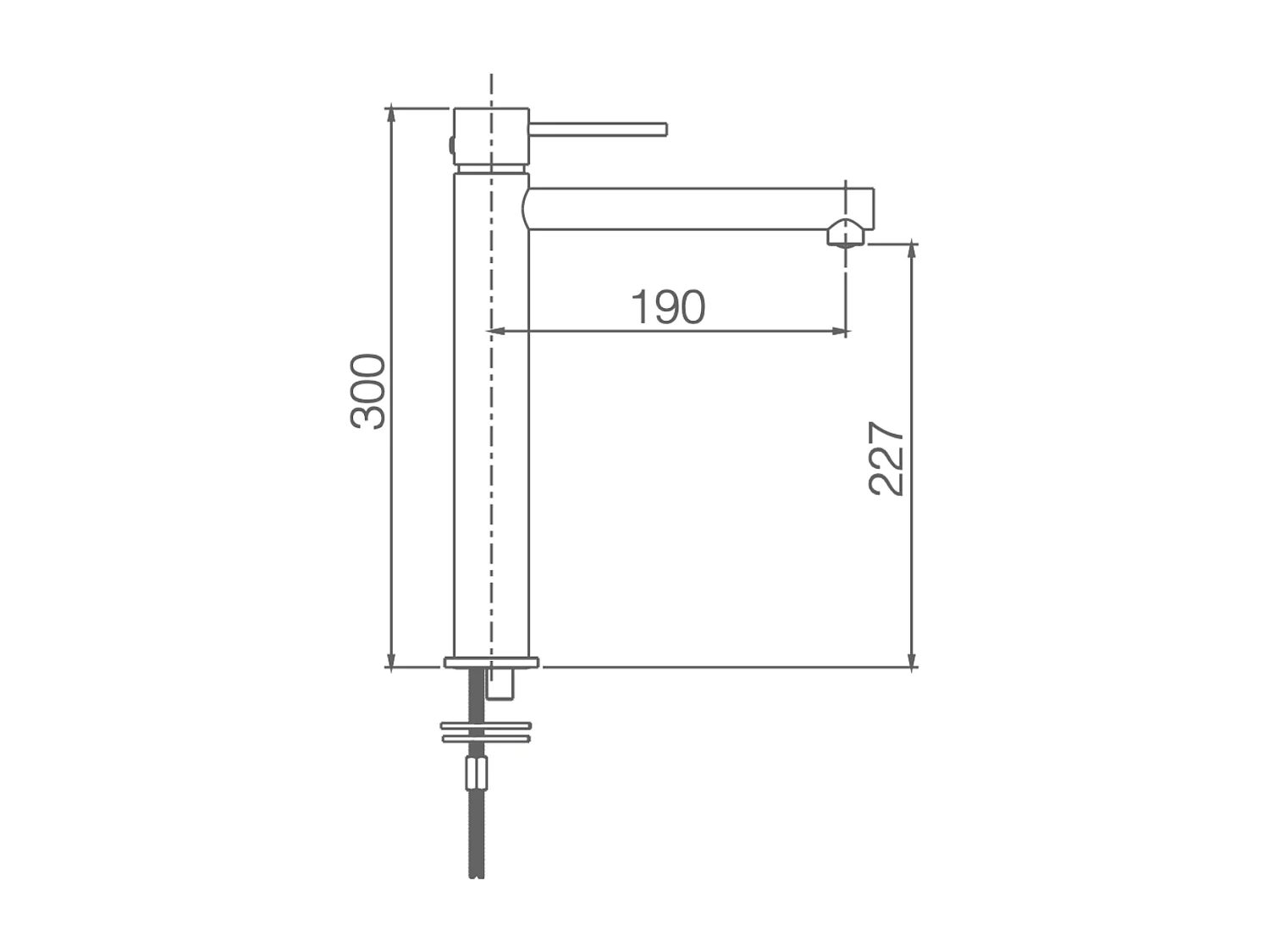 Mitigeur Lavabo Salle de Bain blanc mat – Bec Haut Anti-Calcaire – Design Moderne - MILOS STICK IMEX