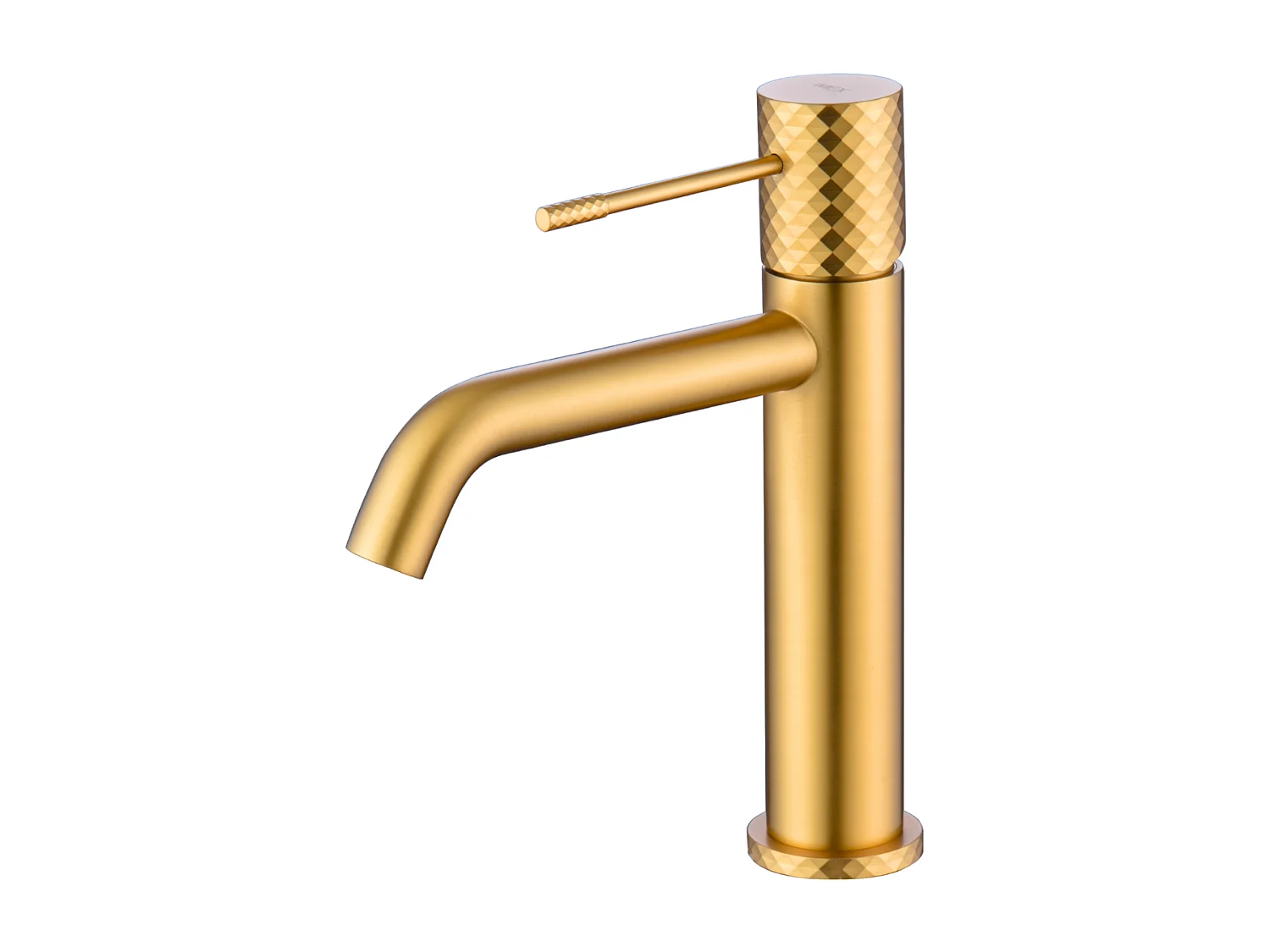 Mitigeur Lavabo Salle de Bain or brossé– Bec Bas Anti-Calcaire – Design Moderne - GENOVA IMEX