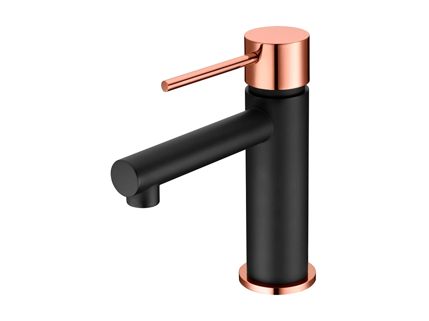 Mitigeur Lavabo Salle de Bain noir/or – Bec Bas Anti-Calcaire – Design Moderne - MILOS STICK IMEX