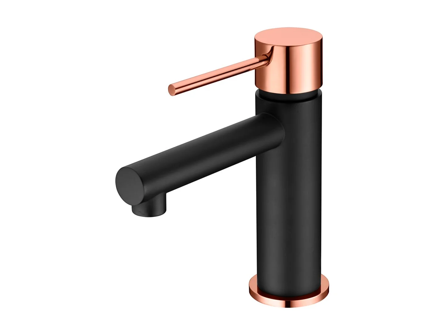 Mitigeur Lavabo Salle de Bain noir/or – Bec Bas Anti-Calcaire – Design Moderne - MILOS STICK IMEX