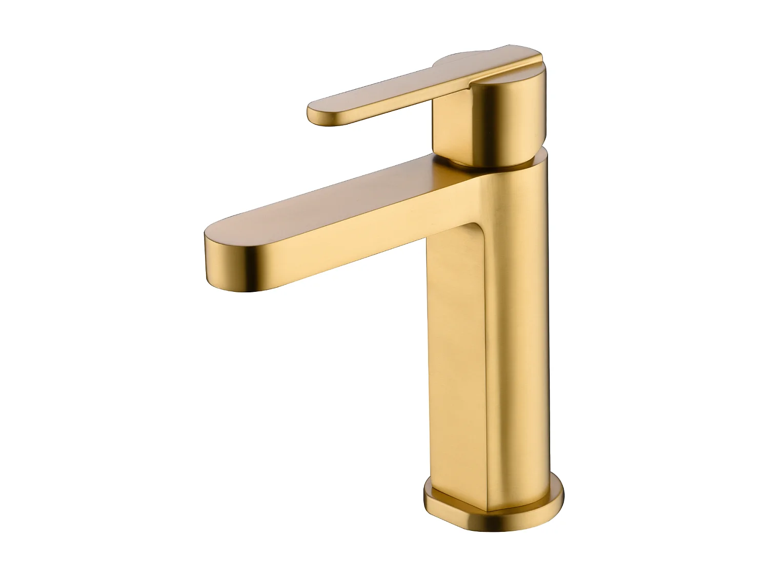 Mitigeur Lavabo Salle de Bain or brossé – Bec Bas Anti-Calcaire – Design moderne - ROMA IMEX