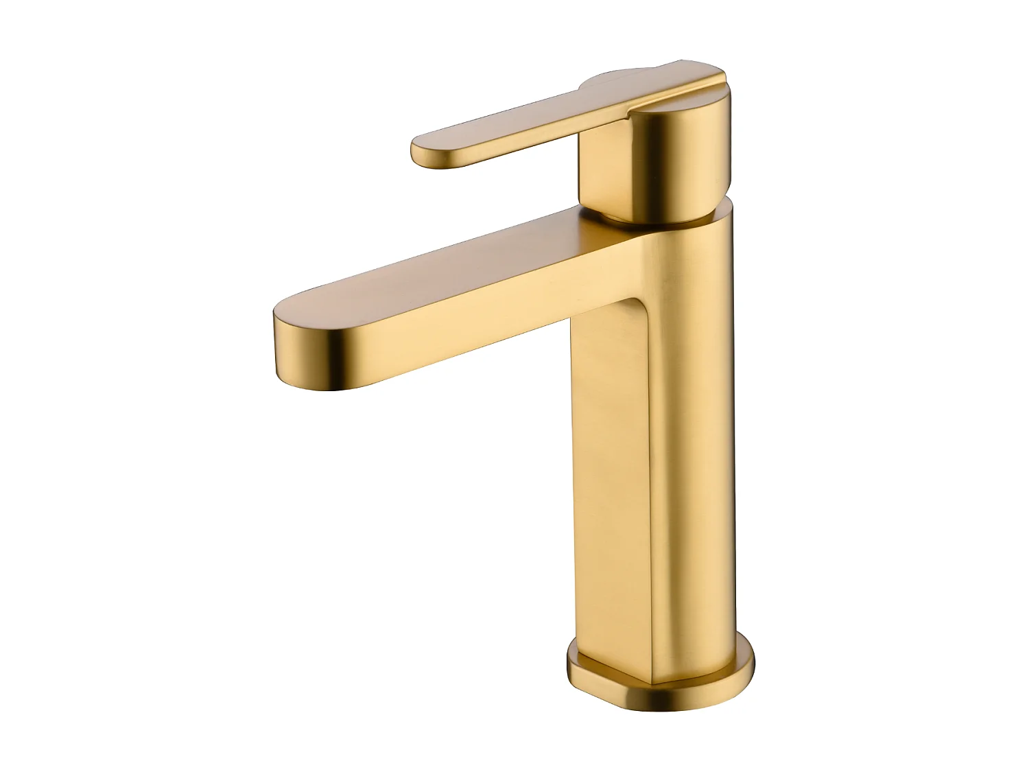 Mitigeur Lavabo Salle de Bain or brossé – Bec Bas Anti-Calcaire – Design moderne - ROMA IMEX