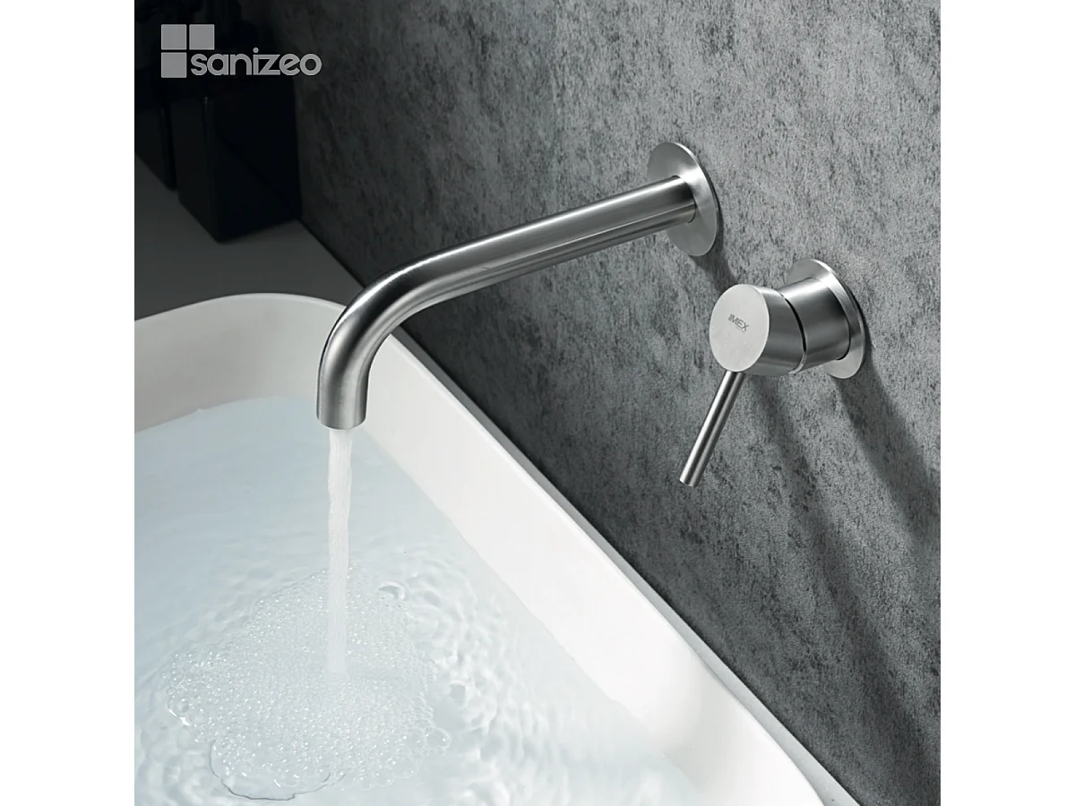 Mitigeur Lavabo Encastré Salle de Bain acier inoxydable – Anti-Calcaire – Design moderne - ETNA IMEX