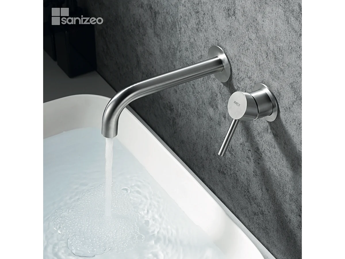 Mitigeur Lavabo Encastré Salle de Bain acier inoxydable – Anti-Calcaire – Design moderne - ETNA IMEX