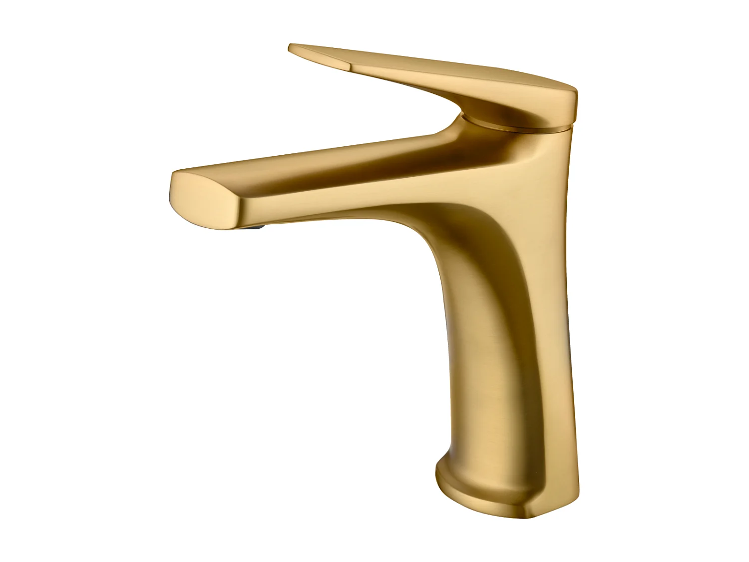 Mitigeur Lavabo Salle de Bain or brossé – Bec Bas Anti-Calcaire – Design moderne - DELOS IMEX