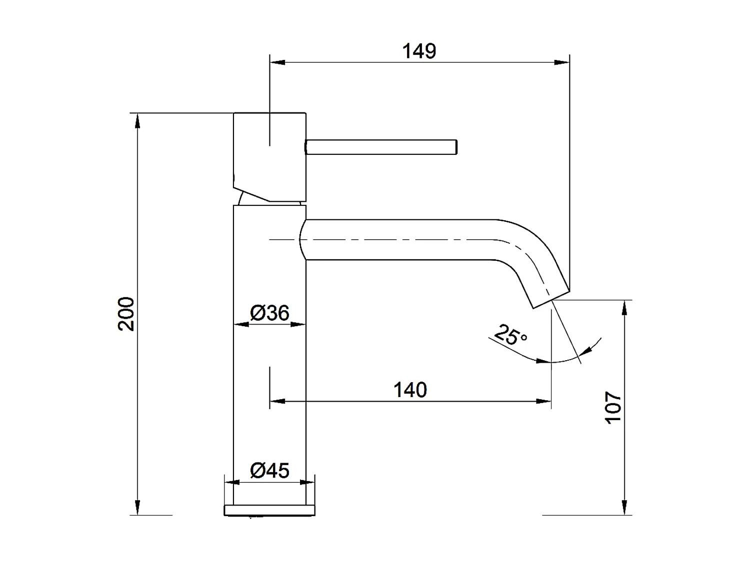 Robinet Mitigeur de Lavabo Anti-Calcaire Bec Bas Noir Mat IMEX MONZA BDM039-1NG