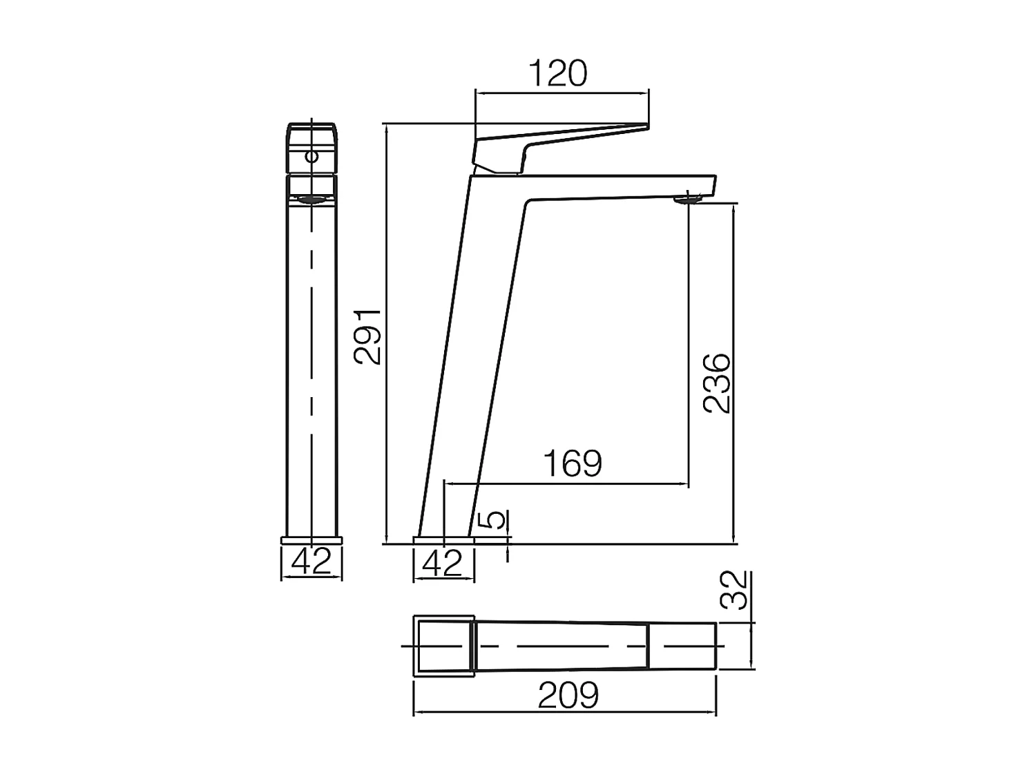 Mitigeur Lavabo Salle de Bain noir métal – Bec Haut Anti-Calcaire – Design moderne - ART IMEX