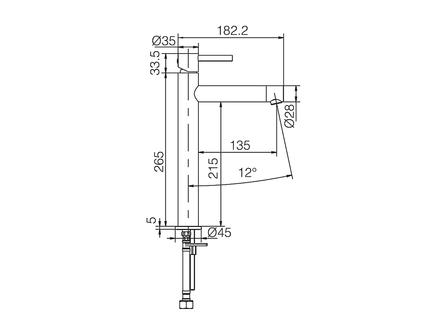 Robinet Mitgeur de Lavabo Bec Haut en Acier Inoxydable Intérieur / Extérieur IMEX MOSCU BDK034-3