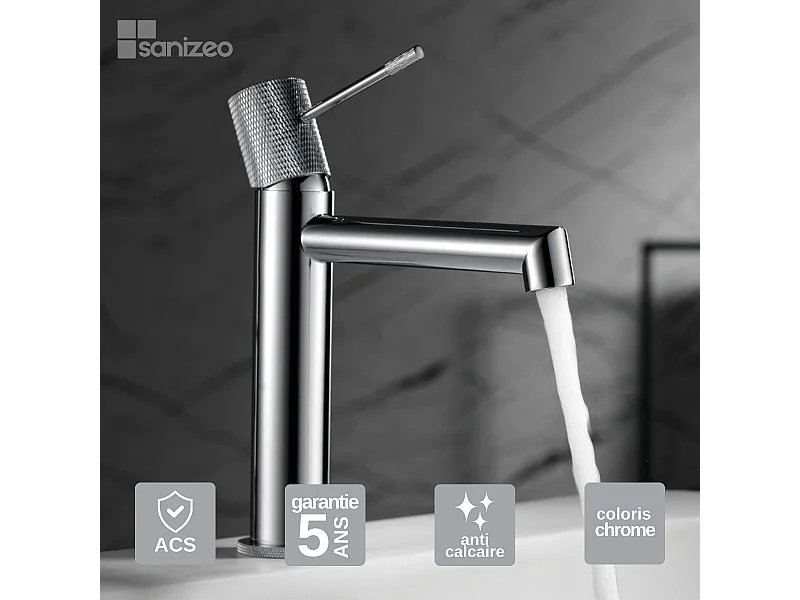 Mitigeur Lavabo Salle de Bain chromé – Bec Bas Anti-Calcaire – Design moderne - LINE IMEX