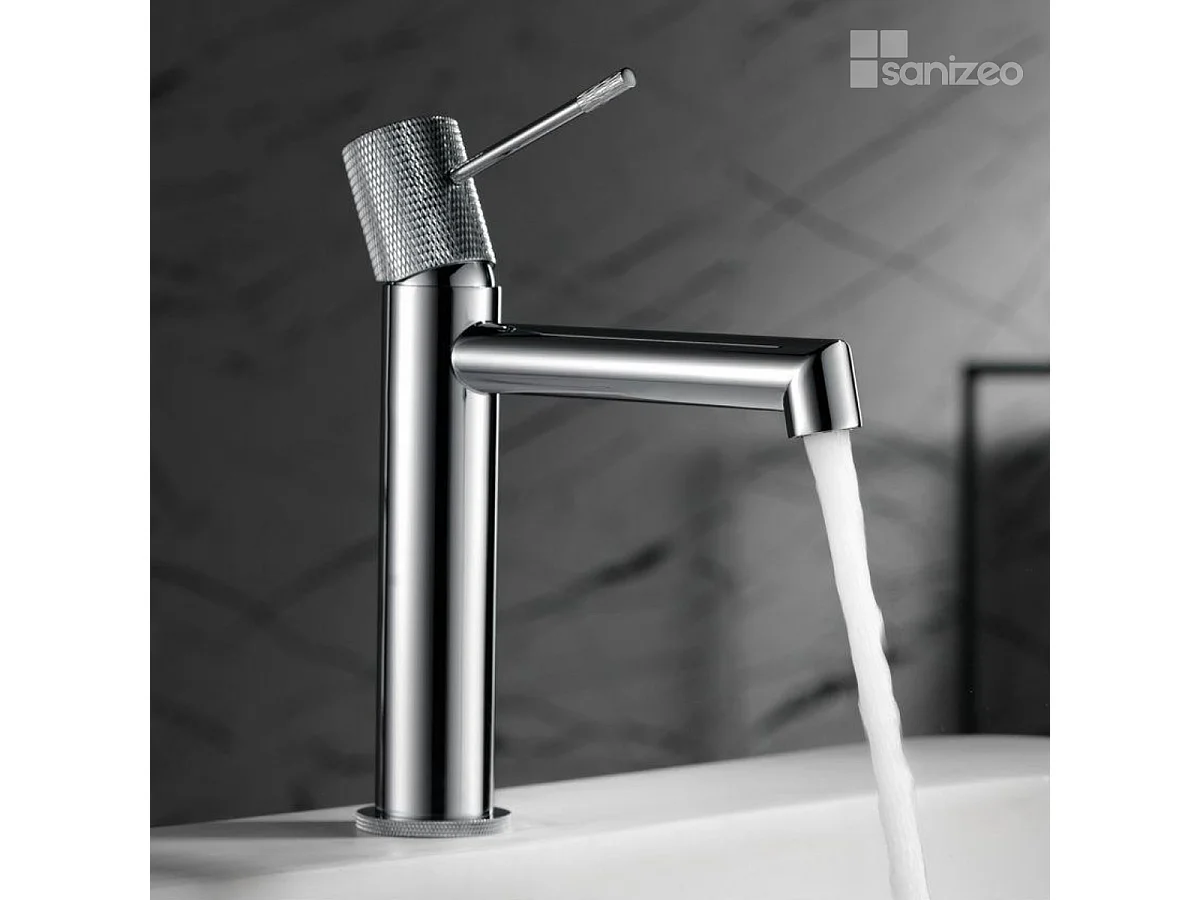 Mitigeur Lavabo Salle de Bain chromé – Bec Bas Anti-Calcaire – Design moderne - LINE IMEX